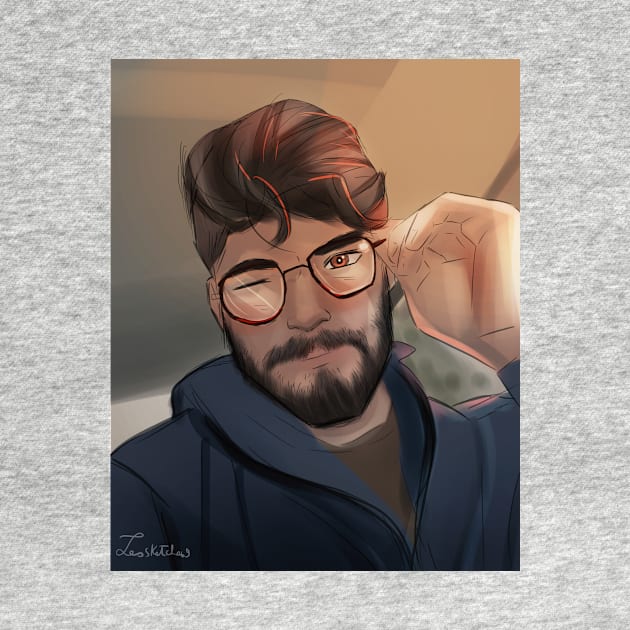 handsome guy with glasses by leosketches9